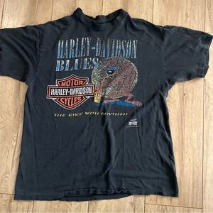 Vintage 90’s Harley-Davidson Black and Blue Graphic Tee